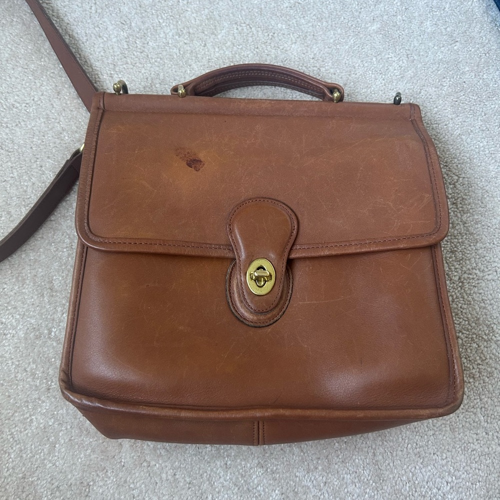 Vintage Coach Tan Leather Willis Bag